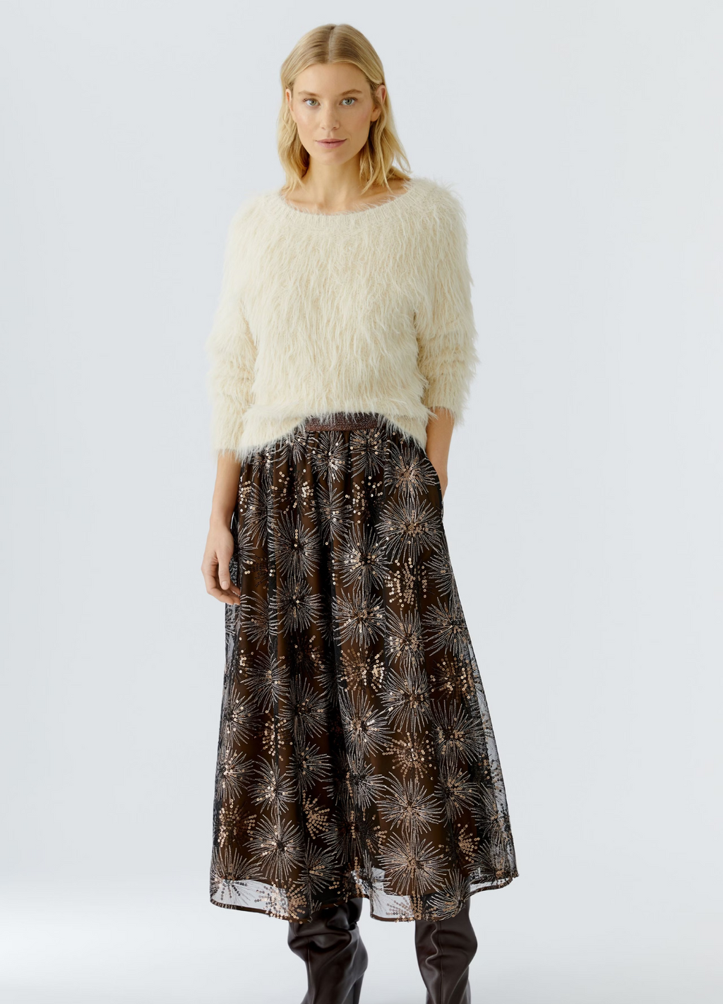 Oui - Cream Textured Knit