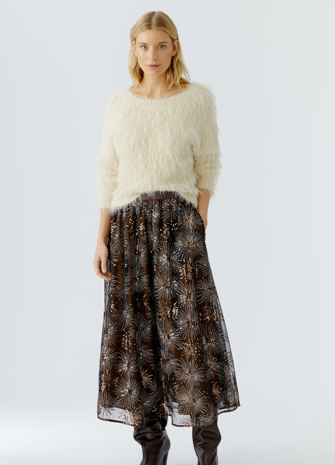 Oui - Cream Textured Knit