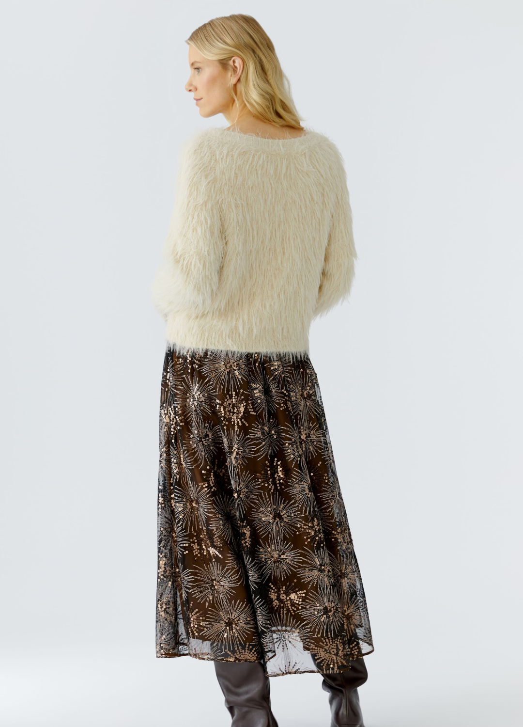 Oui - Cream Textured Knit