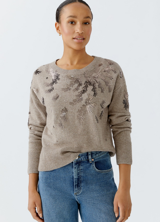 Oui - Embellished Smokey Jumper