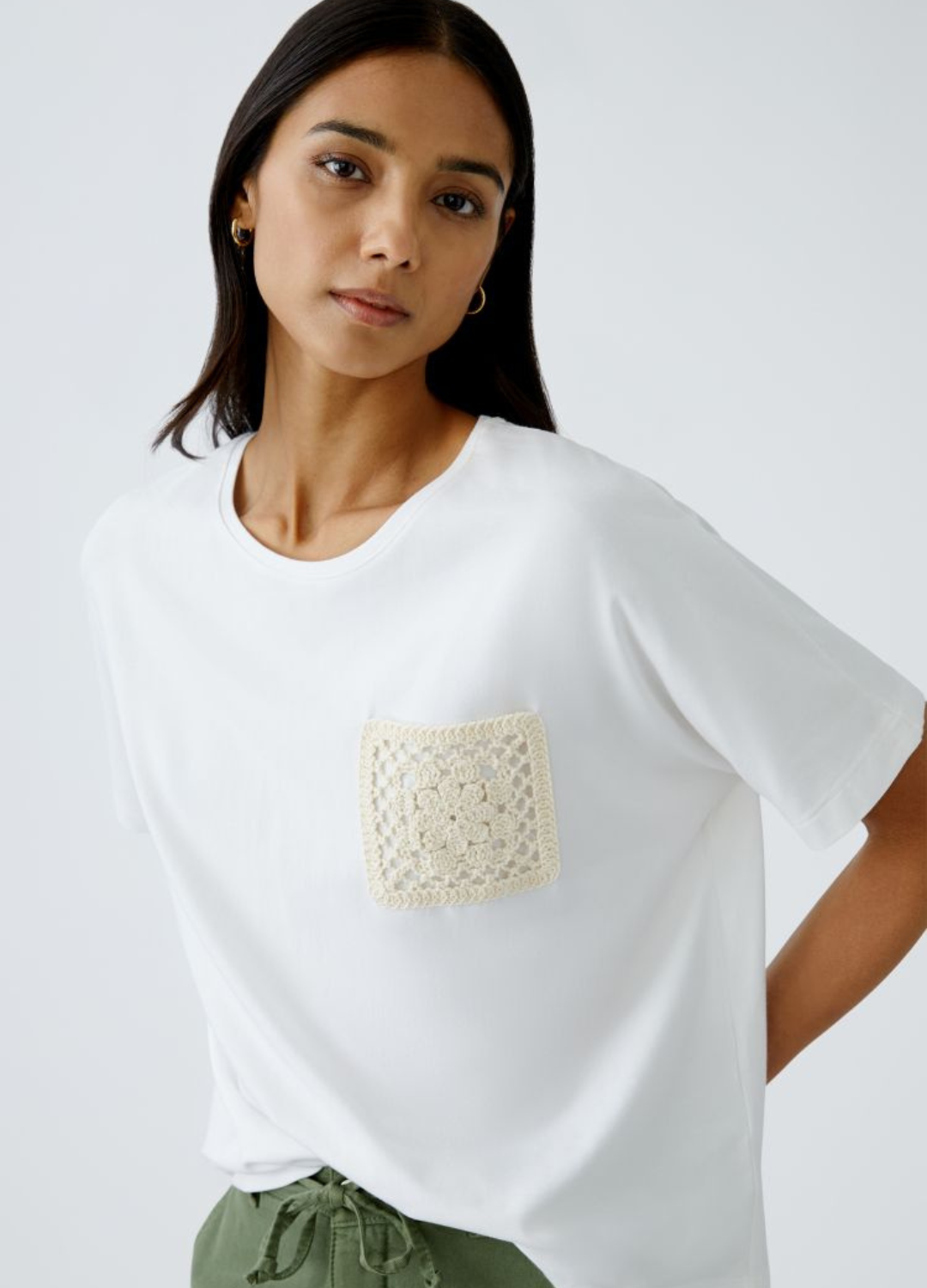 Oui - Embroidered Detailed Pocket T-Shirt