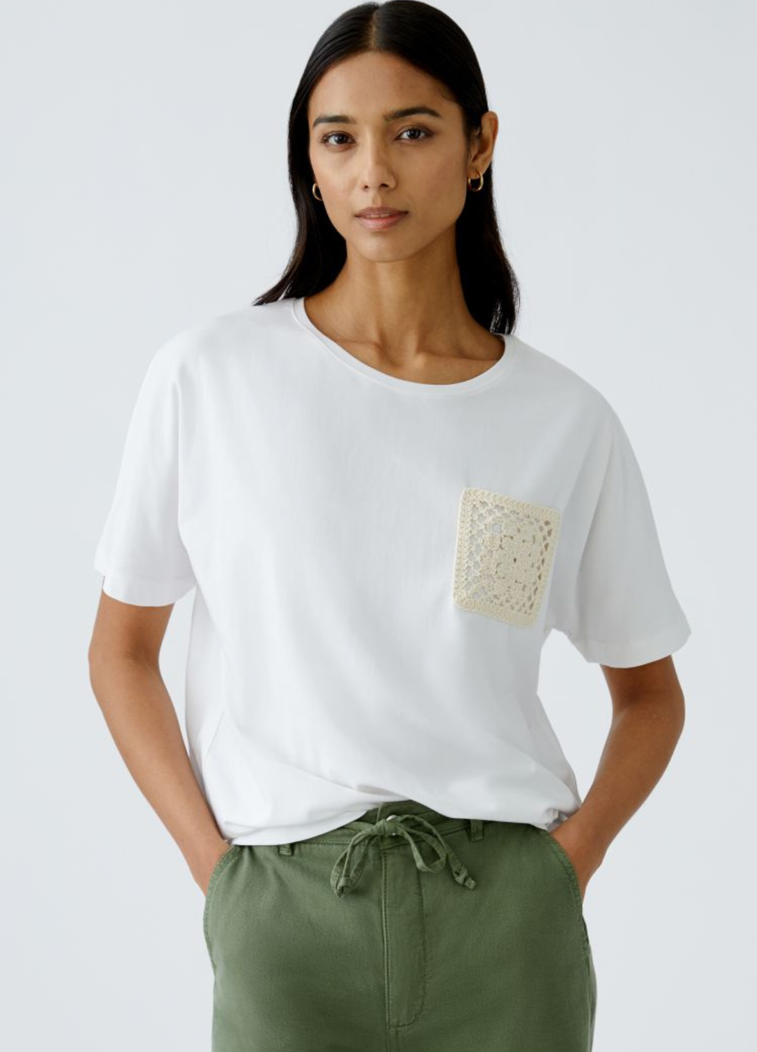 Oui - Embroidered Detailed Pocket T-Shirt