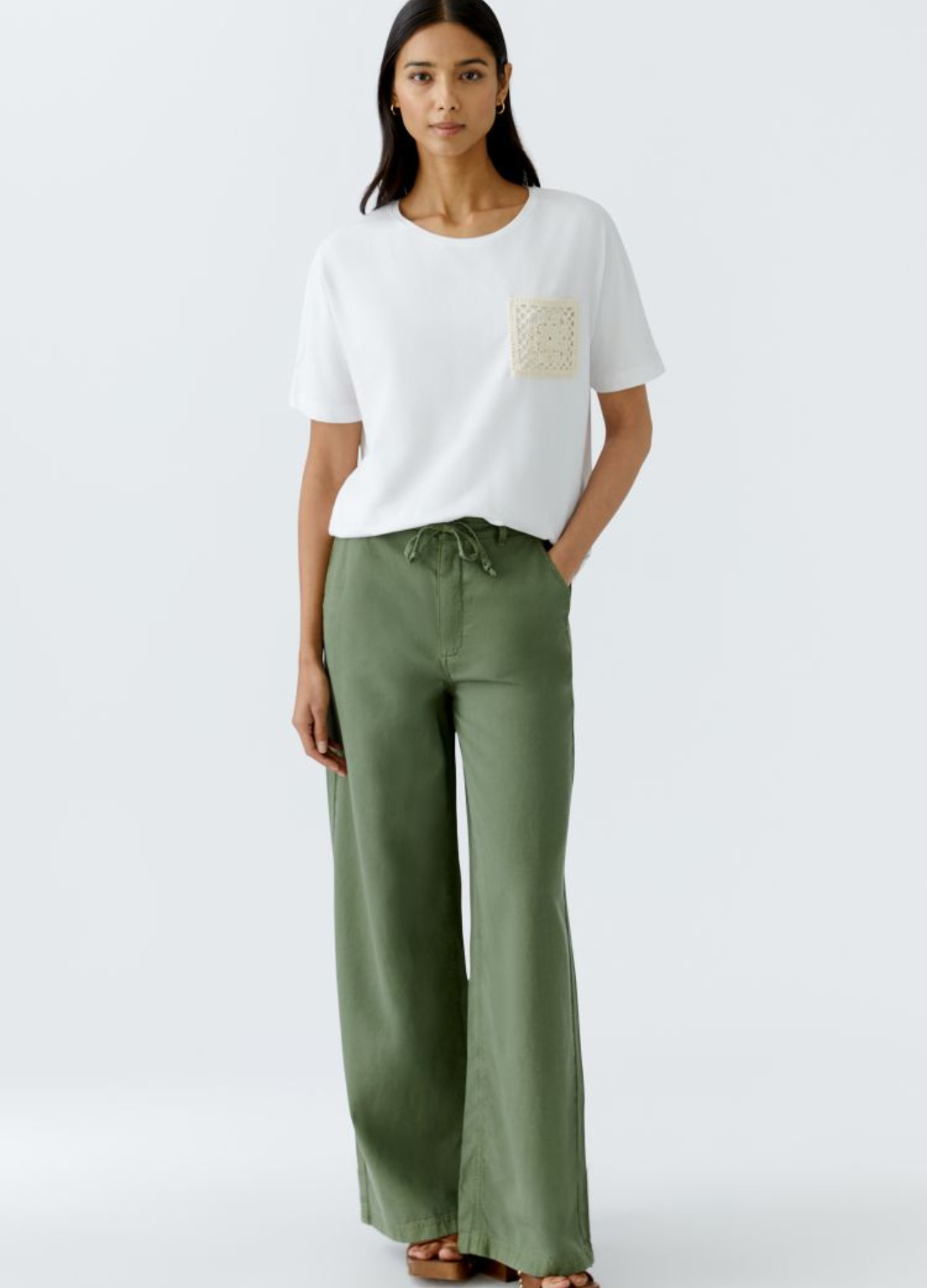 Oui - Embroidered Detailed Pocket T-Shirt