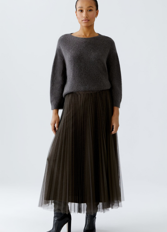 Oui - Espresso Mesh Skirt