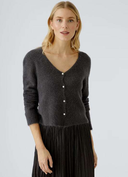 Oui - Espresso Soft Cardigan