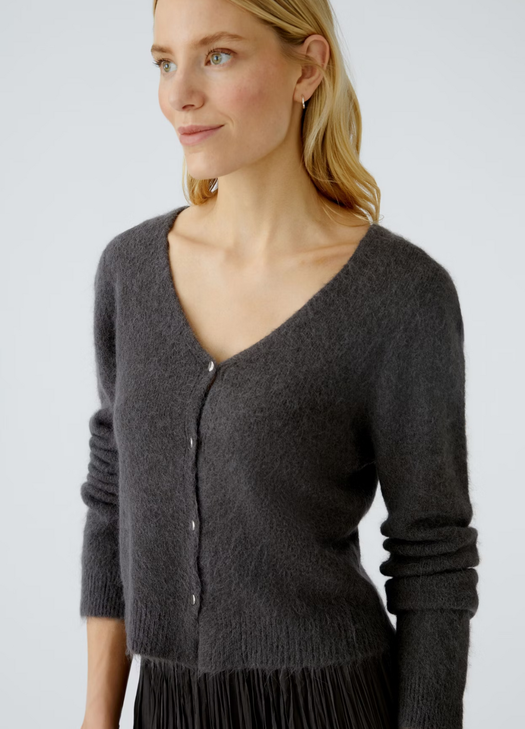 Oui - Espresso Soft Cardigan