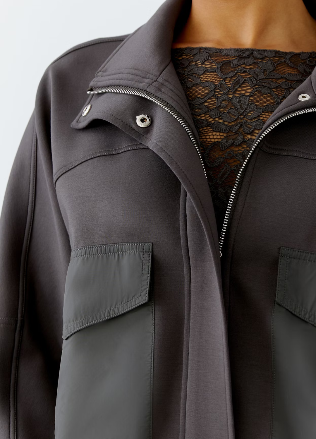 Oui - Espresso Sweat Jacket