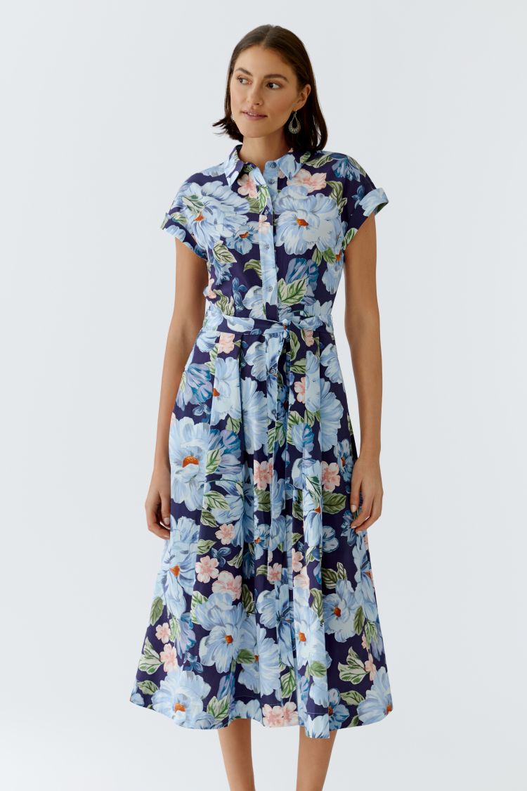 Oui - Floral Blue Dress