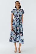 Oui - Floral Blue Dress