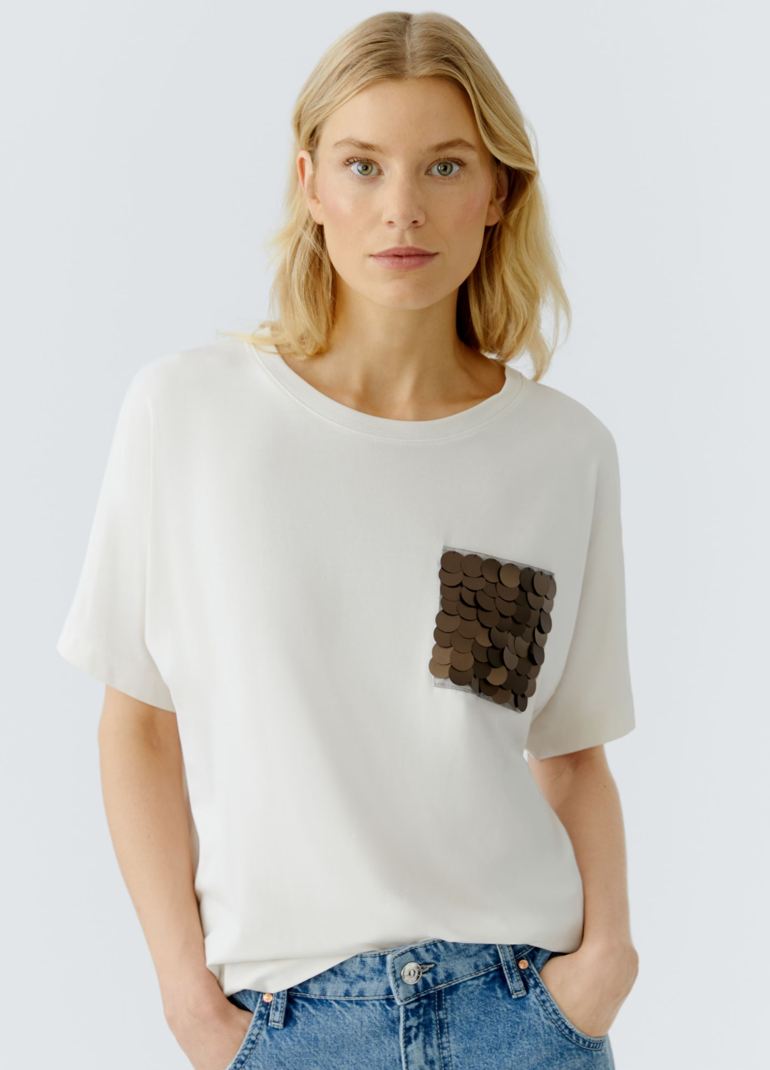 Oui - Gardenia Pocket Tee