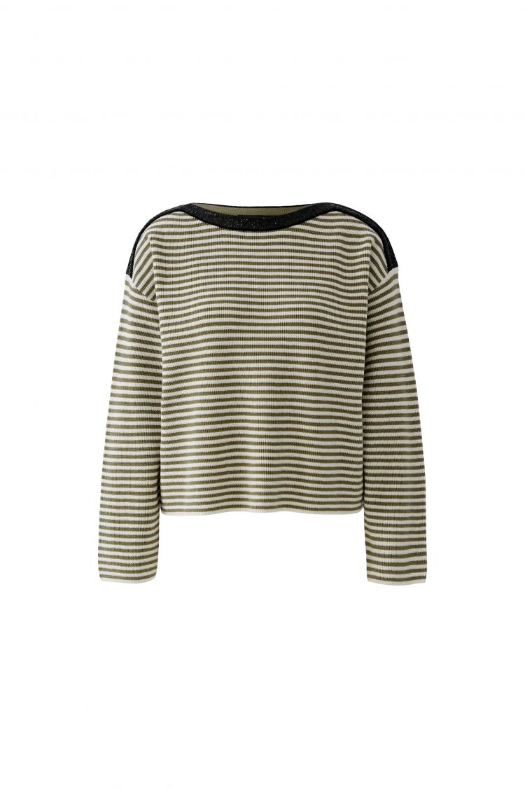 Oui - Green Stripe Knit Jumper