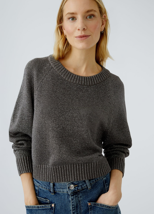 Oui - Lurex Taupe Top