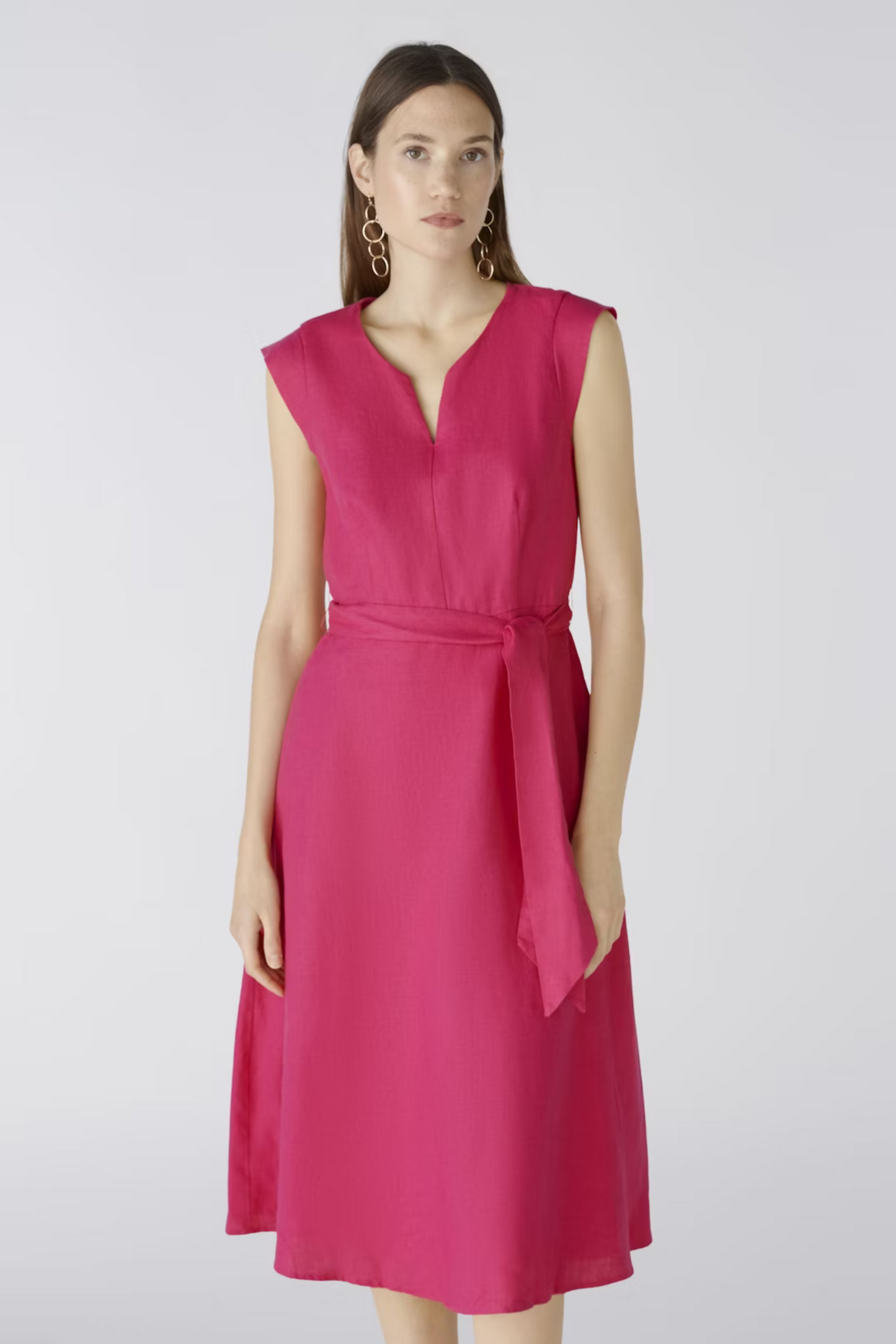 Oui - Pink Linen Summer Dress