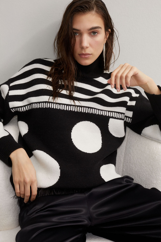 Oui - Polka Stripe Jumper