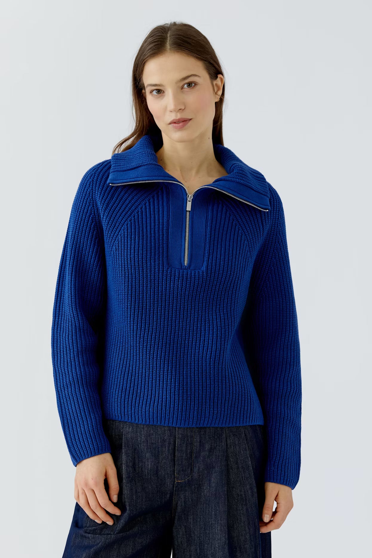 Oui - Royal Blue Collard Jumper