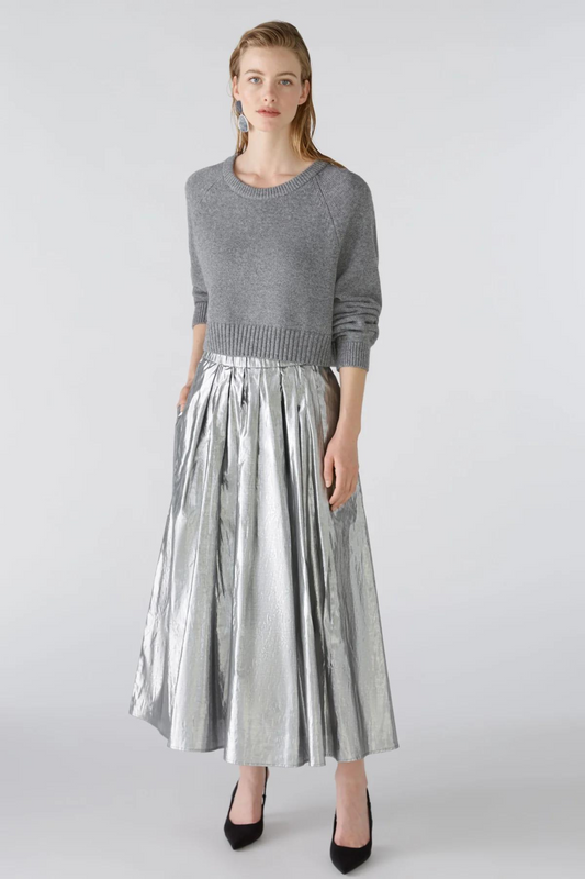 Oui - Silver Gunmetal Skirt