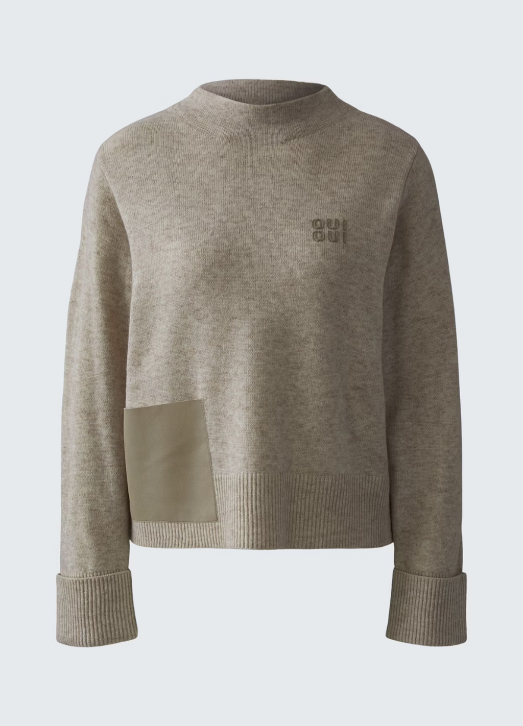 Oui - Smokey Taupe Ribbed Jumper