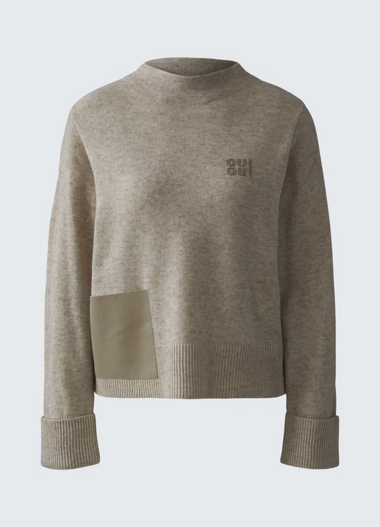 Oui - Smokey Taupe Ribbed Jumper