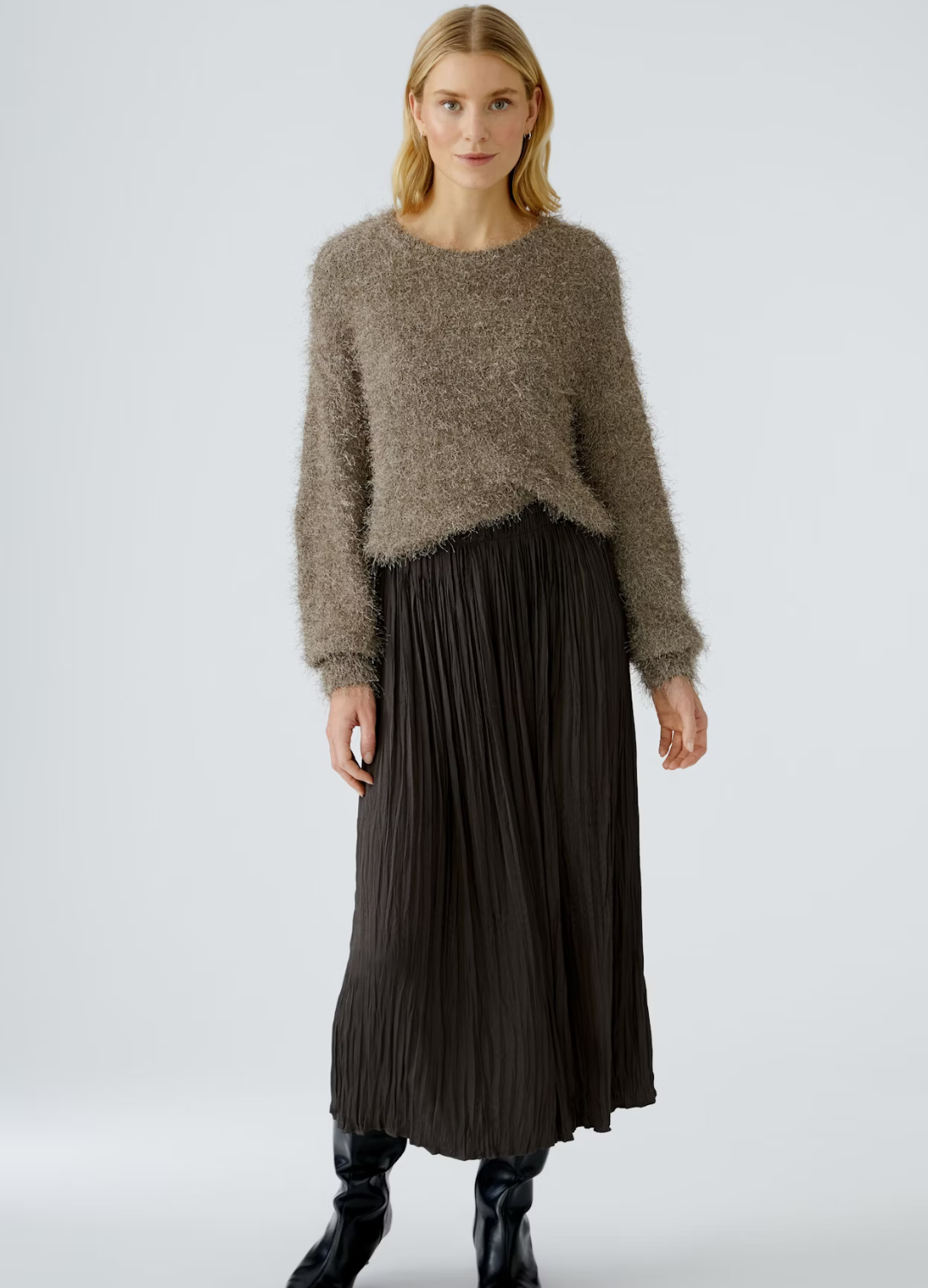Oui - Smokey Taupe Soft Knit