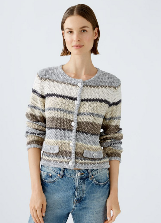 Oui - Soft Brown Taupe Cardigan