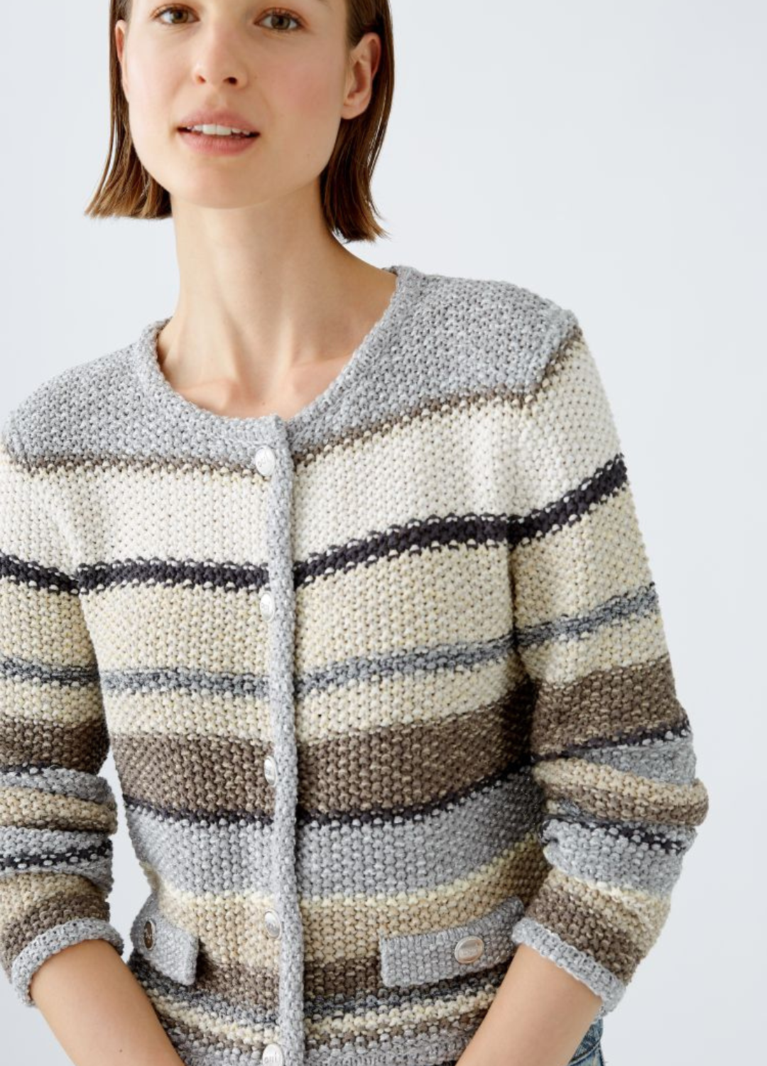 Oui - Soft Brown Taupe Cardigan