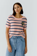 Oui - Stripe Rose Blue Top