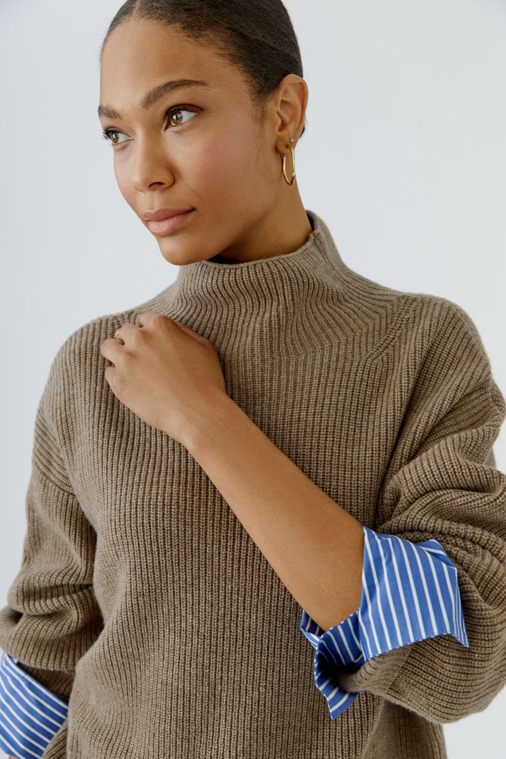 Oui - Taupe Shirt Jumper