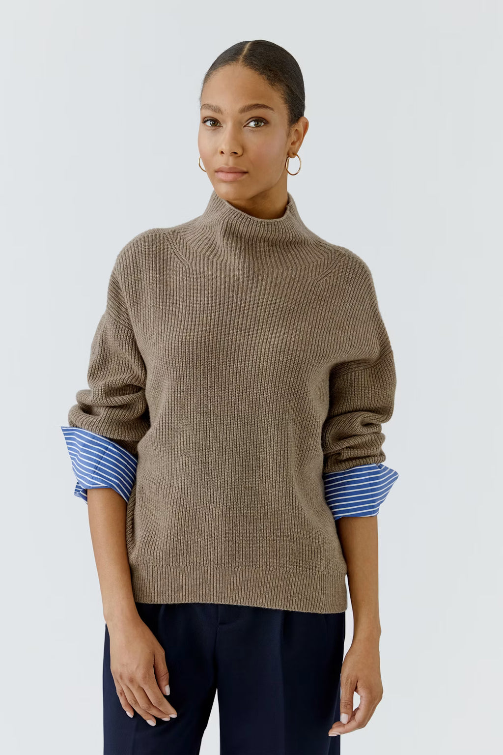 Oui - Taupe Shirt Jumper