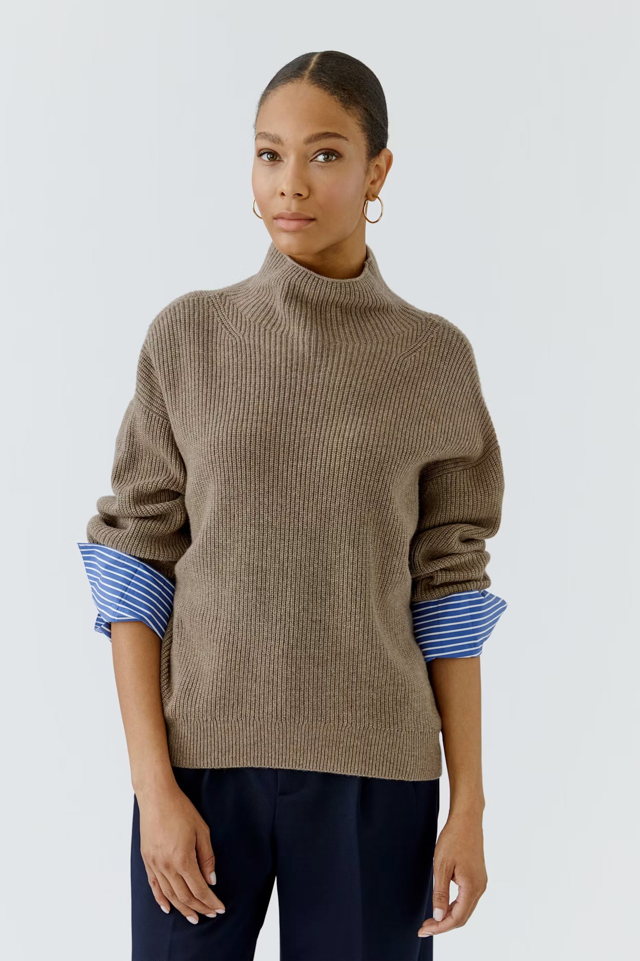 Oui - Taupe Shirt Jumper