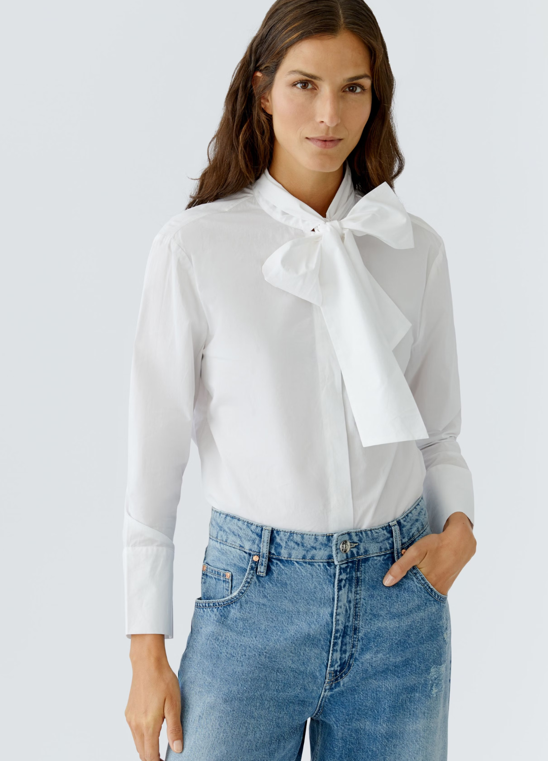 Oui - White Bow Shirt
