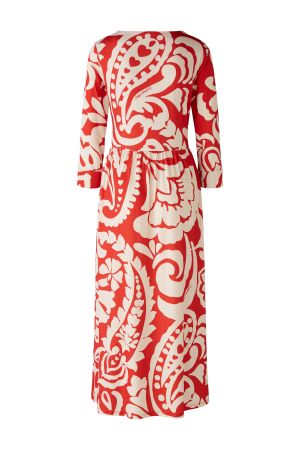 Oui Red & White Print Dress