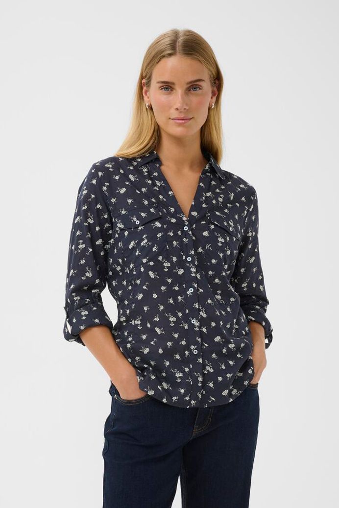 Part Two - Cortnio Navy Floral Cotton Shirt
