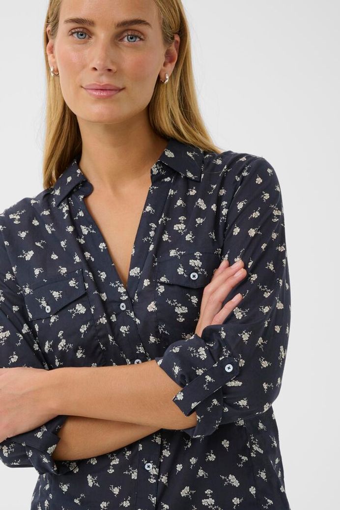 Part Two - Cortnio Navy Floral Cotton Shirt