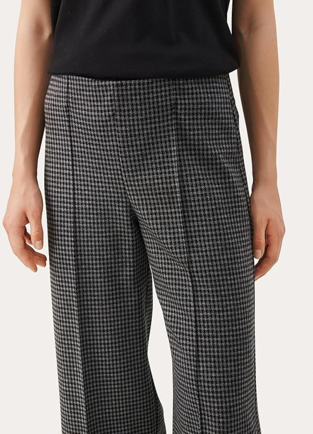 Part Two - Ilisan Dark Grey Check Pull Trouser