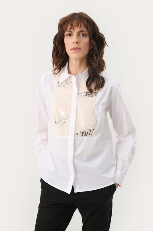 Maye Detailed Shirt in White