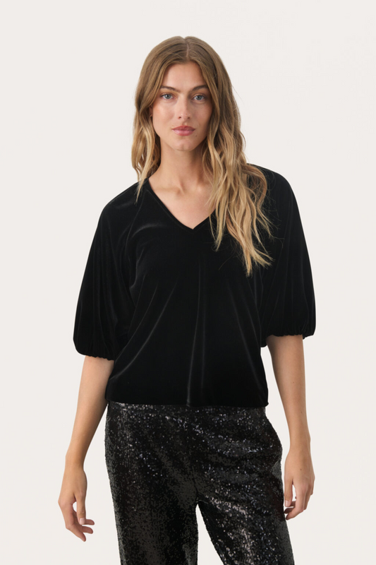 Part Two - Metty Black Velvet Blouse