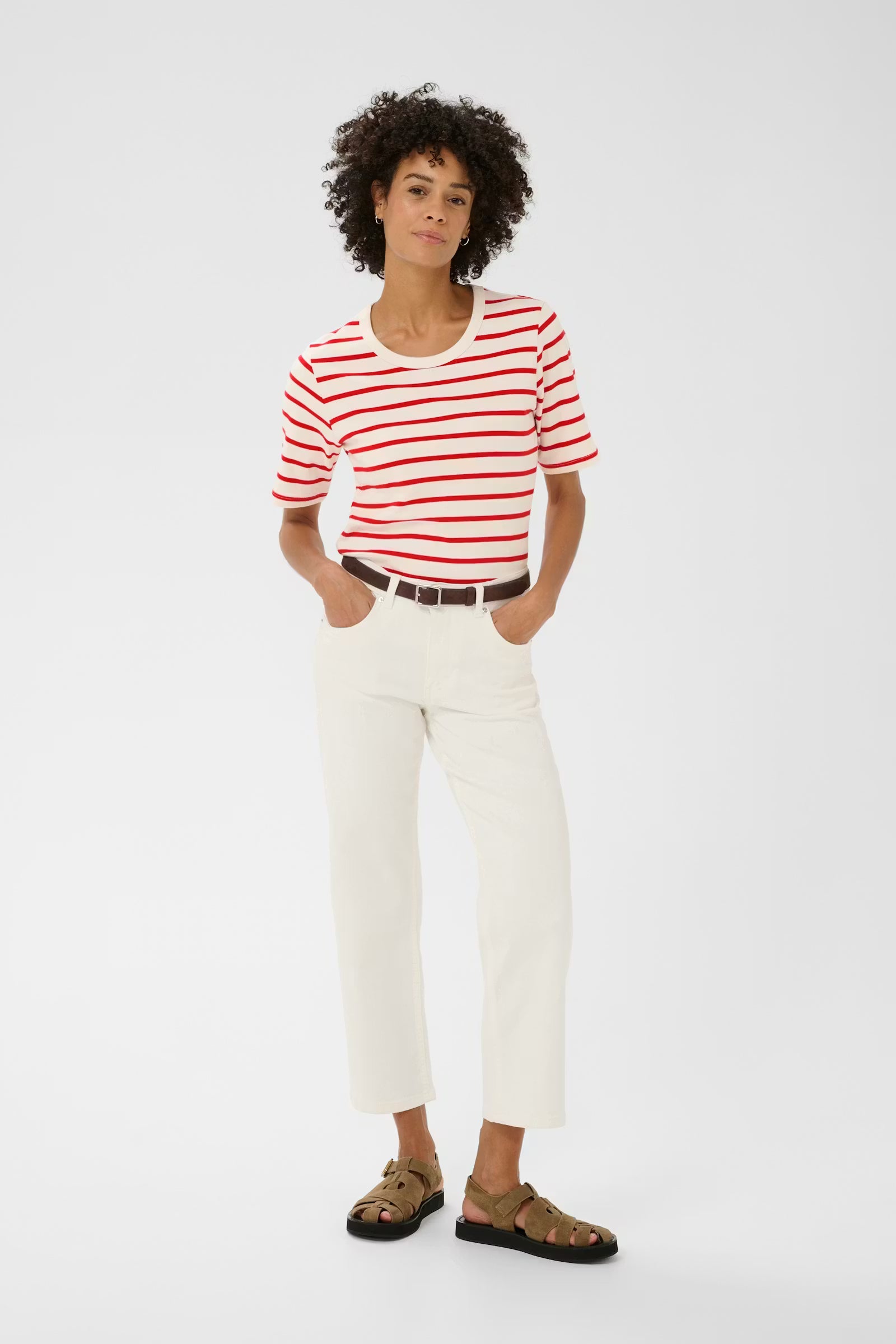 Part Two - Ratana Poppy Red Stripe T-Shirt
