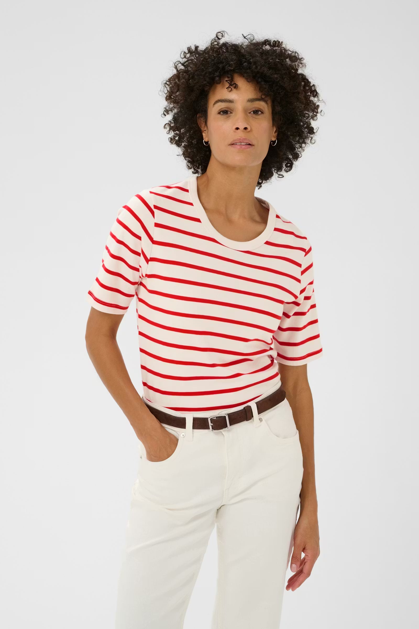 Part Two - Ratana Poppy Red Stripe T-Shirt