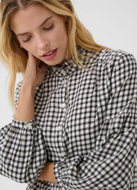 Part Two - Samilla Navy Mini Check Blouse
