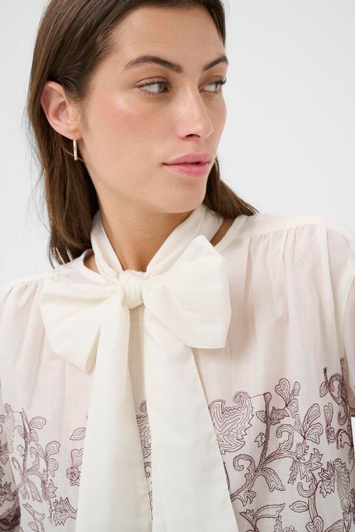 Part Two - Yanina Bow Embroidered Blouse
