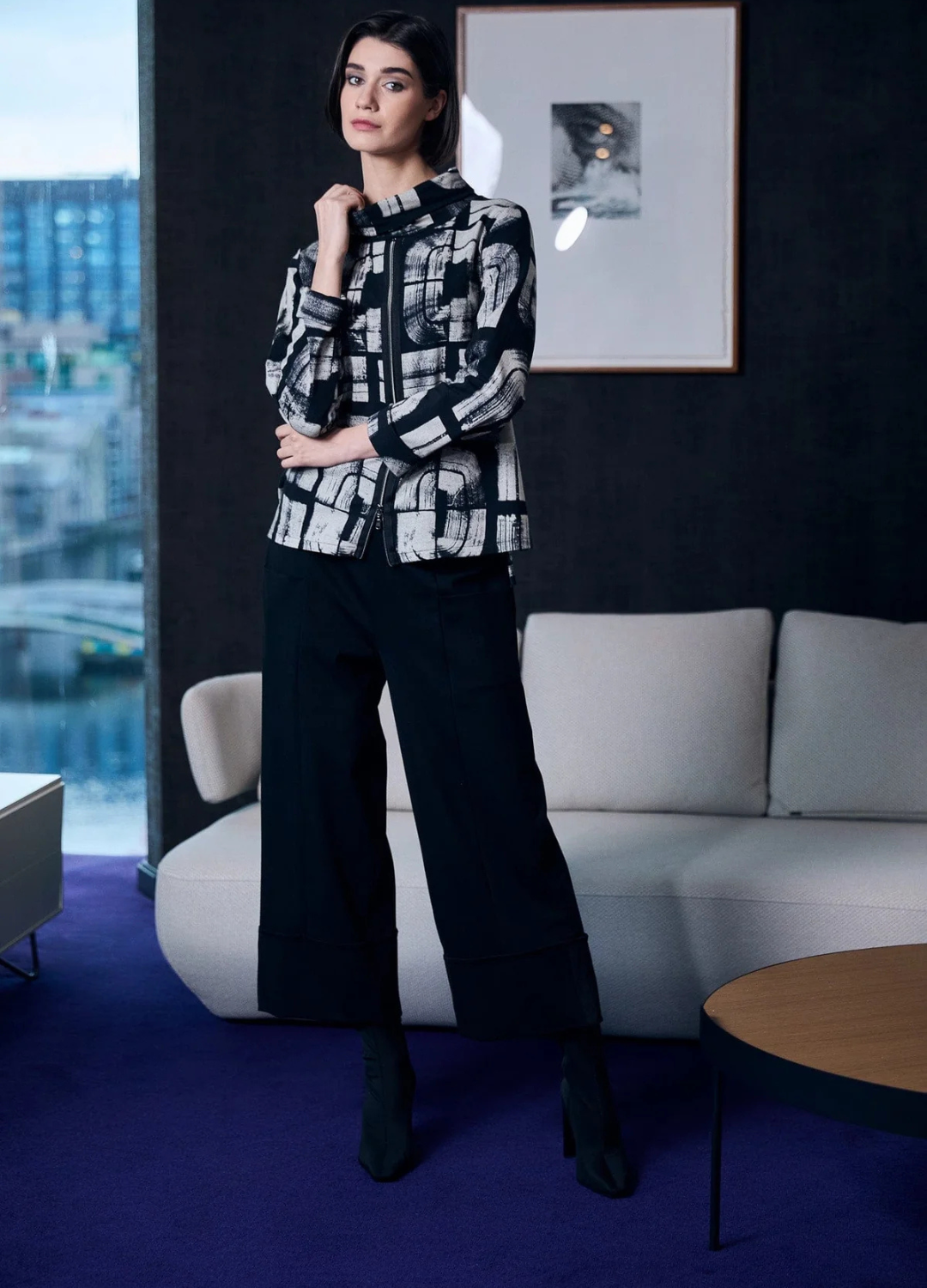 Peruzzi - Centre Zip Print Top