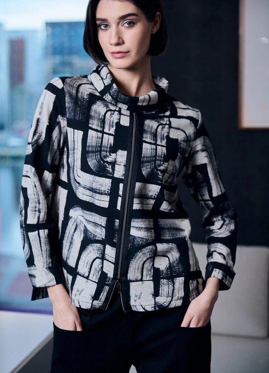 Peruzzi - Centre Zip Print Top