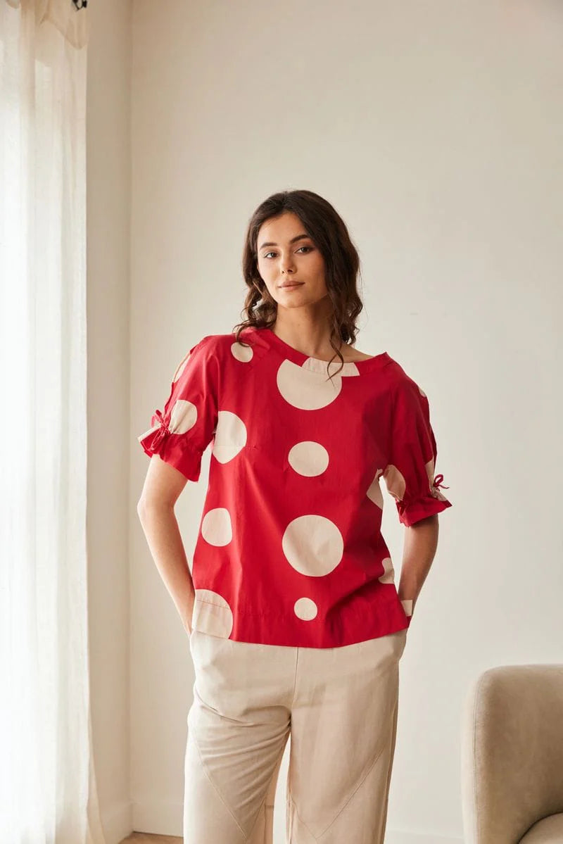 Peruzzi - Red Polka Dot Top