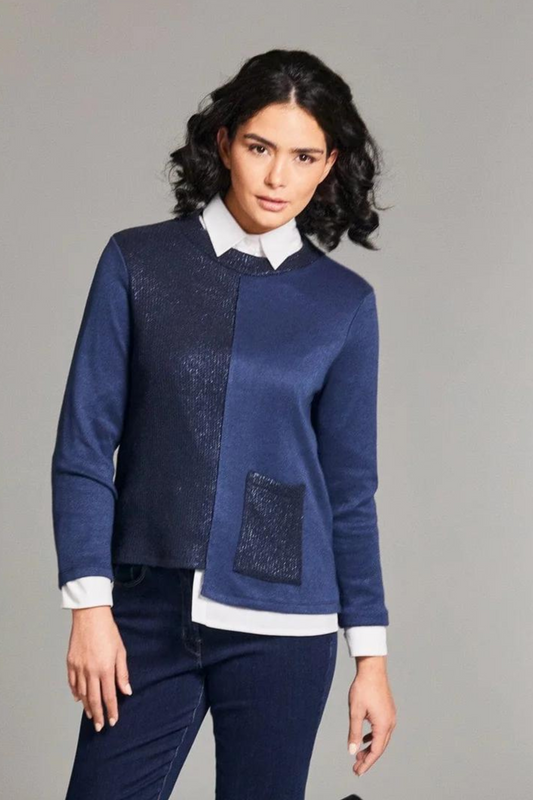 Peruzzi - Glazed Print Navy Knit