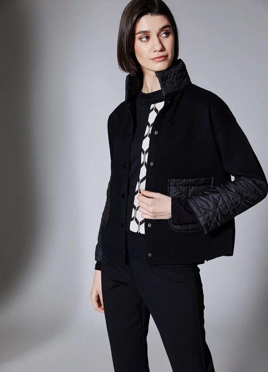 Peruzzi - Quilted Trim Knit Jacket