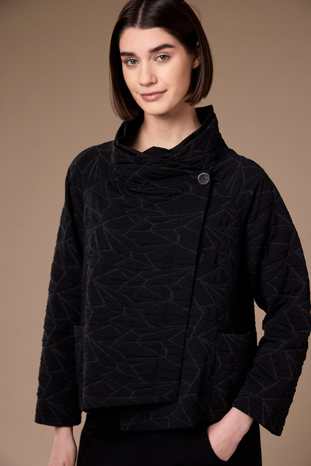 Peruzzi - Textured Cross Over Jacket
