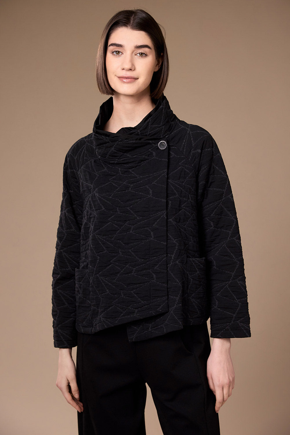 Peruzzi - Textured Cross Over Jacket