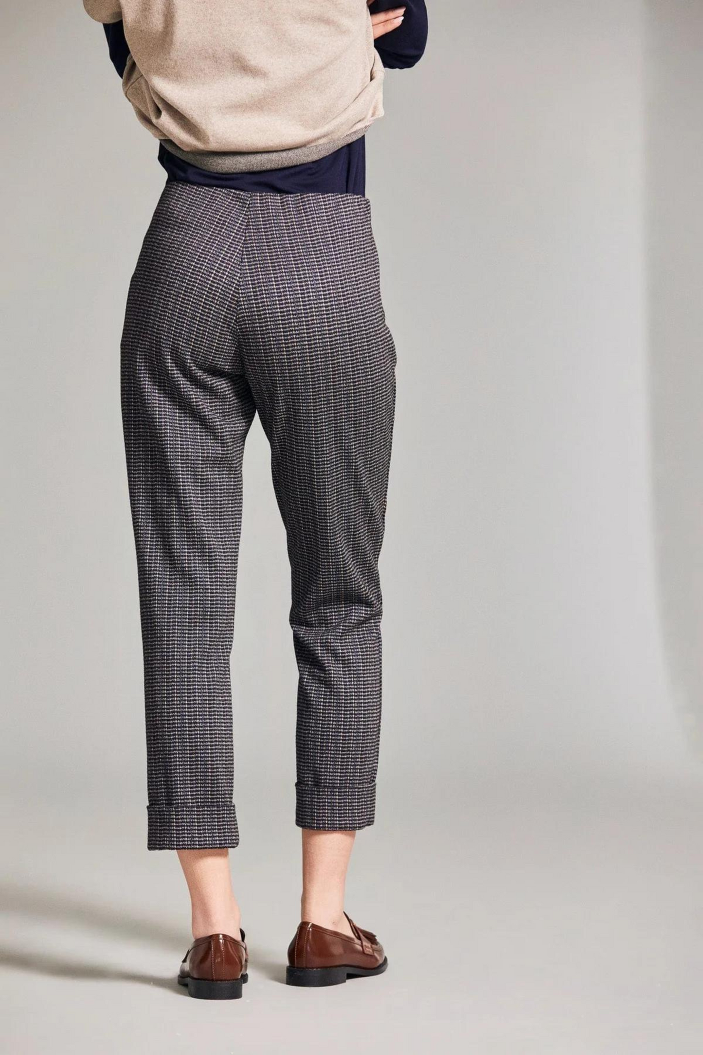 Navy Check Trouser