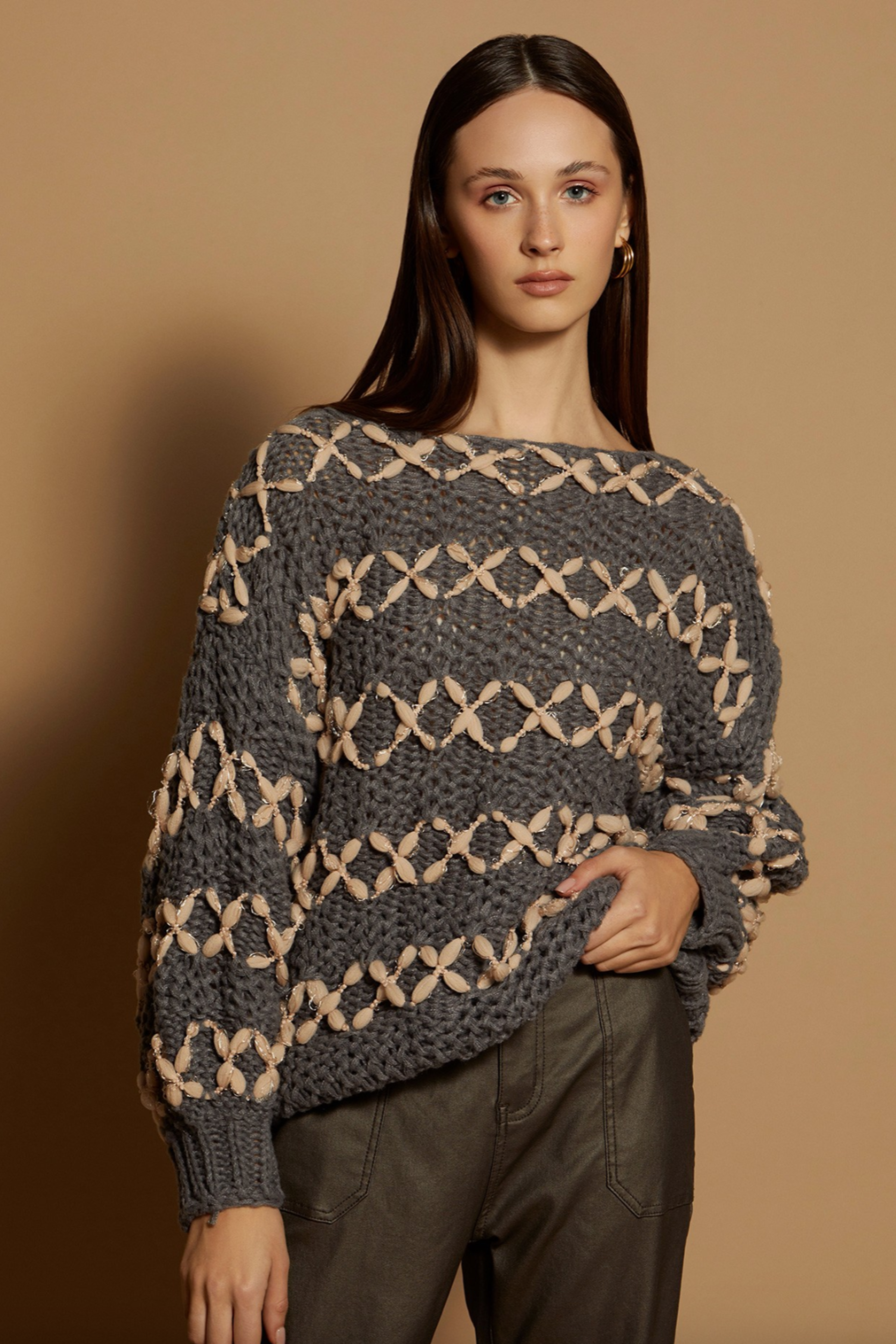Pink Stitch Cable Knit