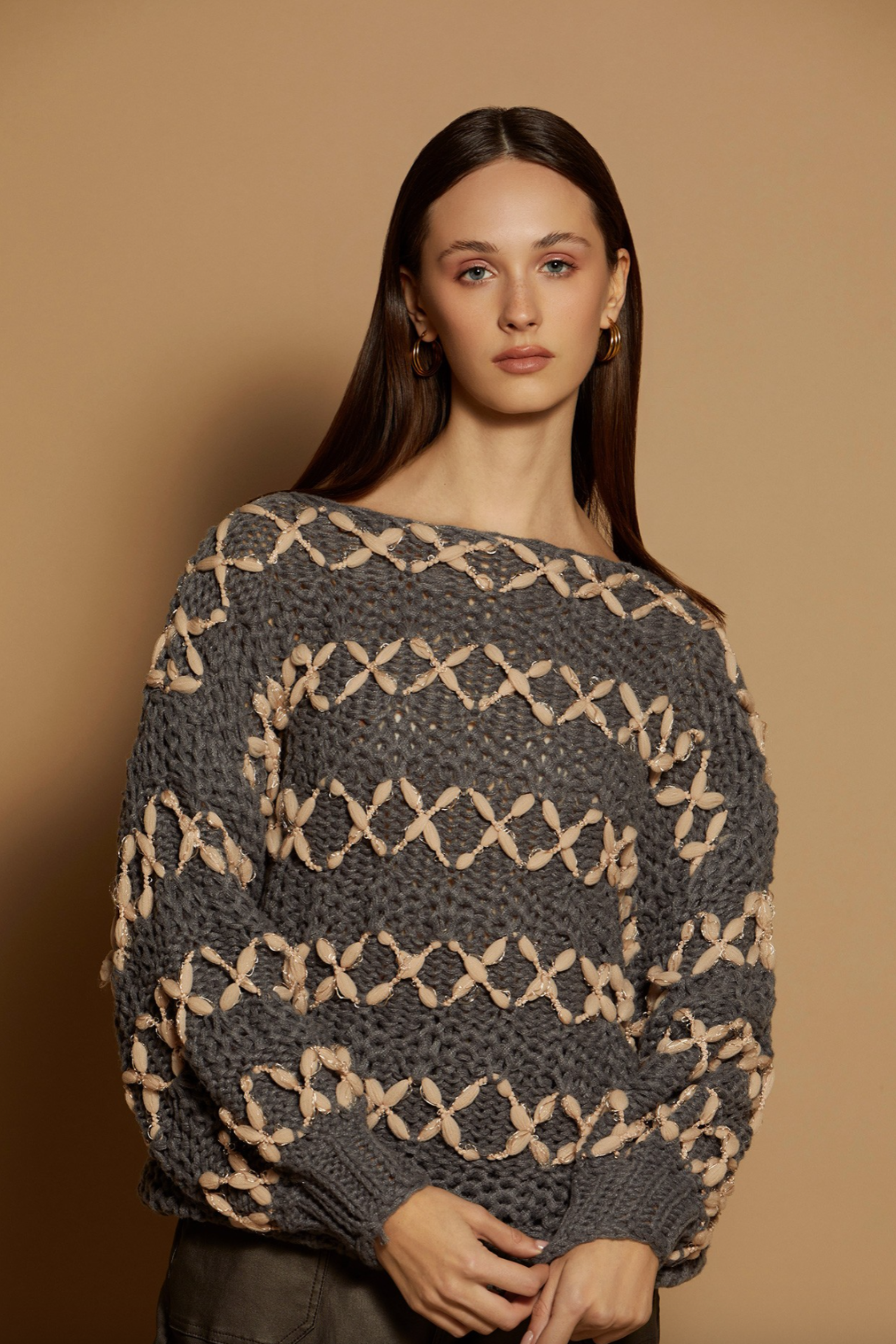 Pink Stitch Cable Knit